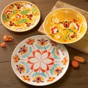 Oxford Unni 12-Piece Stoneware Dinnerware Set in Flowers Pattern