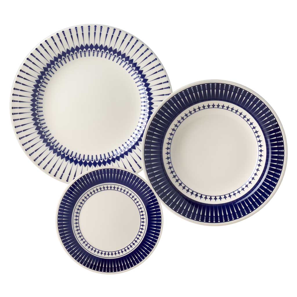 Oxford Donna 12-Piece Stoneware Dinnerware Set in Colb Pattern