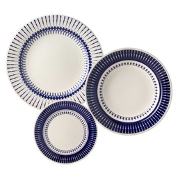 Oxford Donna 12-Piece Stoneware Dinnerware Set in Colb Pattern